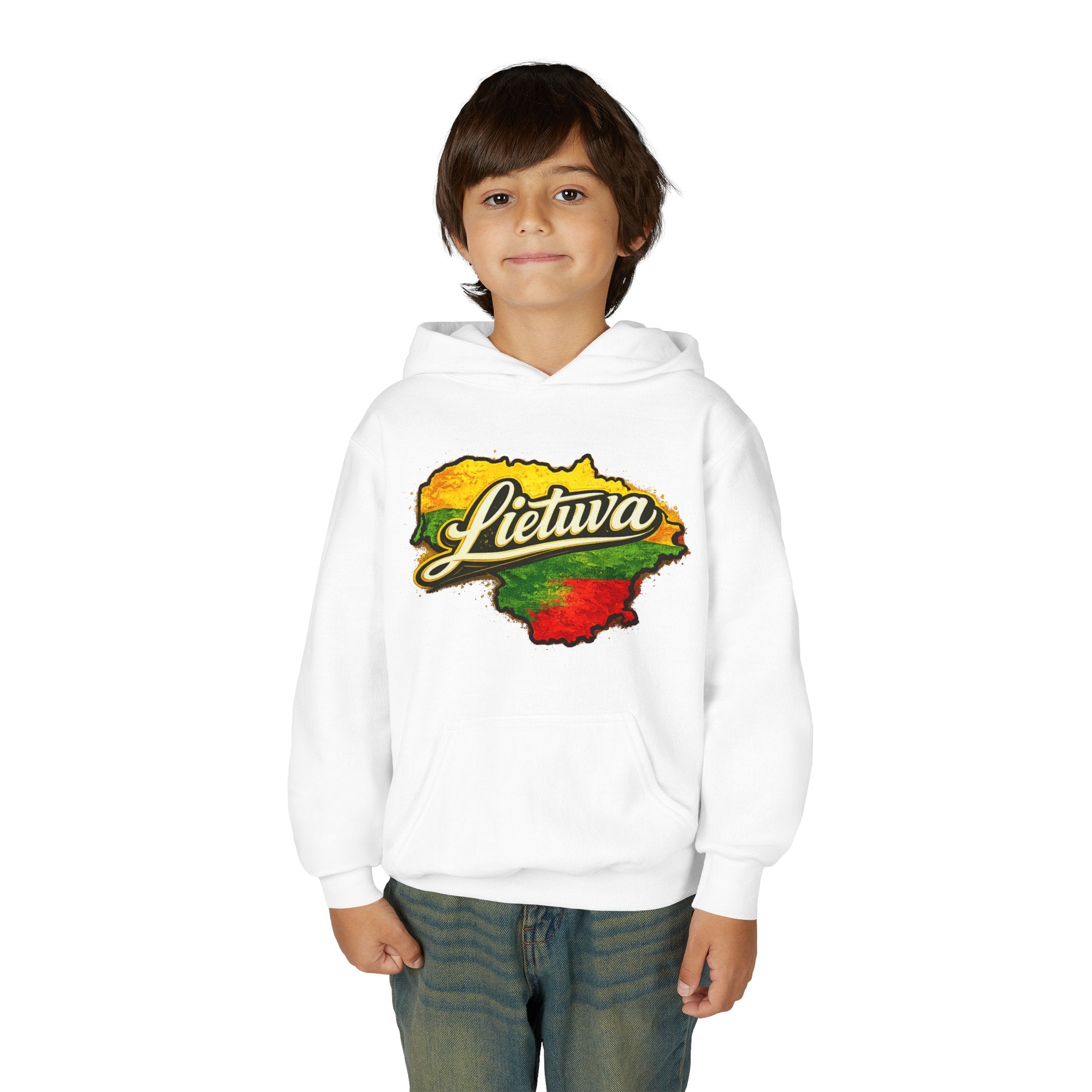 Vaikiškas džemperis su gobtuvu „Lietuva“