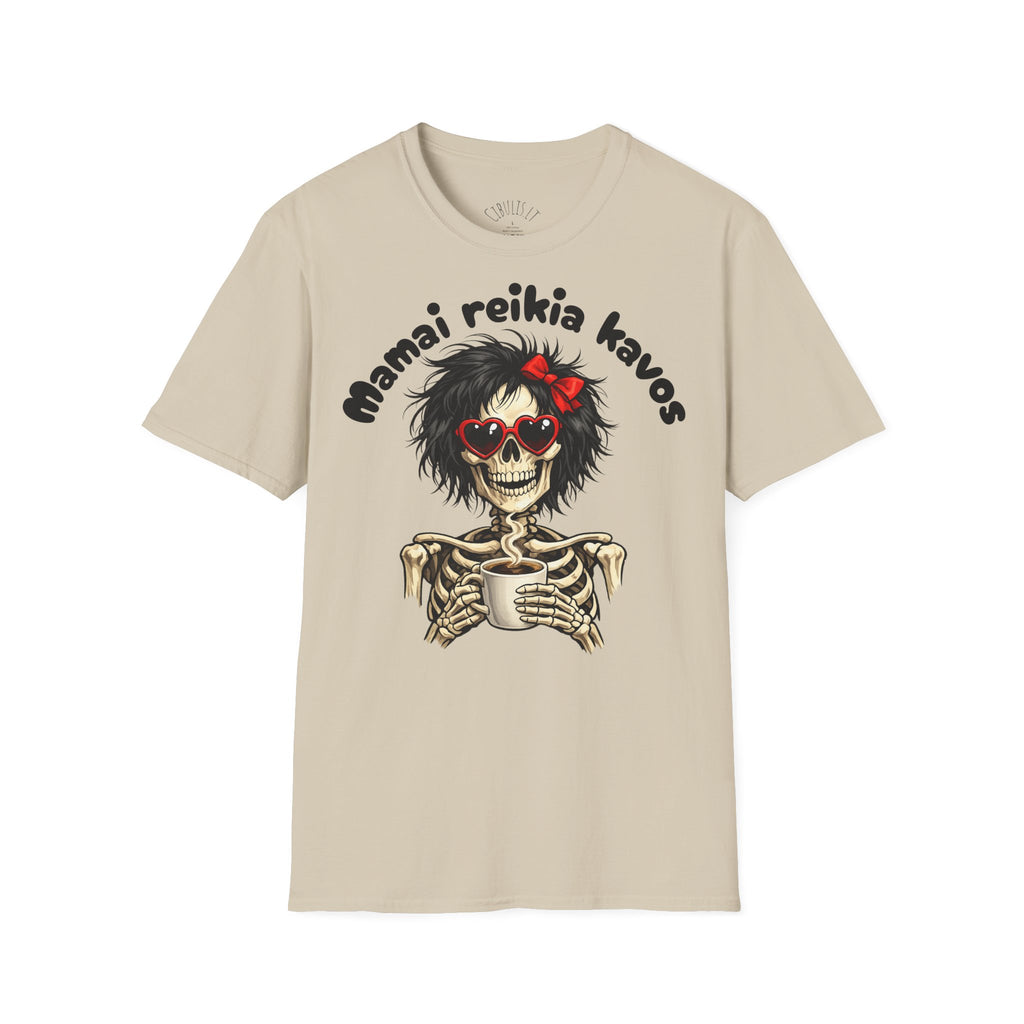 Juokingi marškinėliai „Mamai reikia kavos“