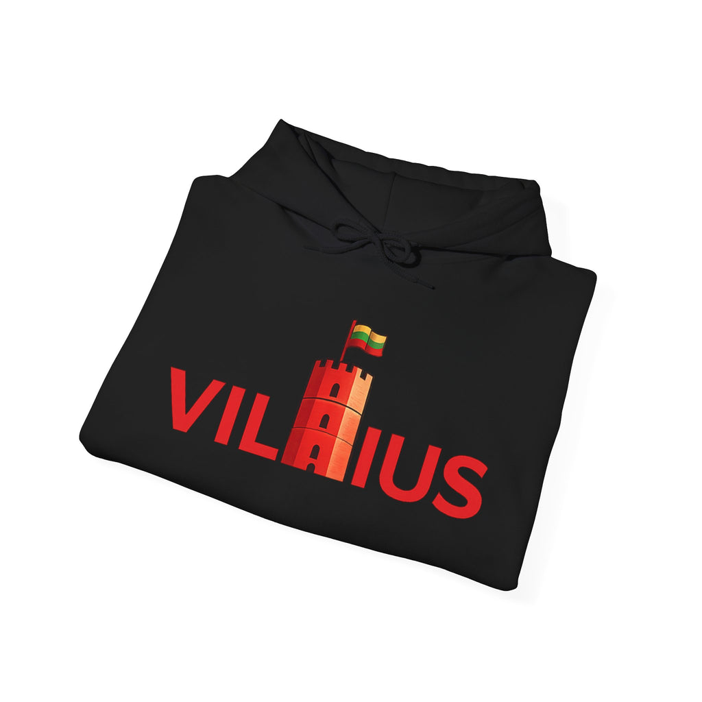 Lietuviškos atributikos džemperis su gobtuvu „Vilnius“