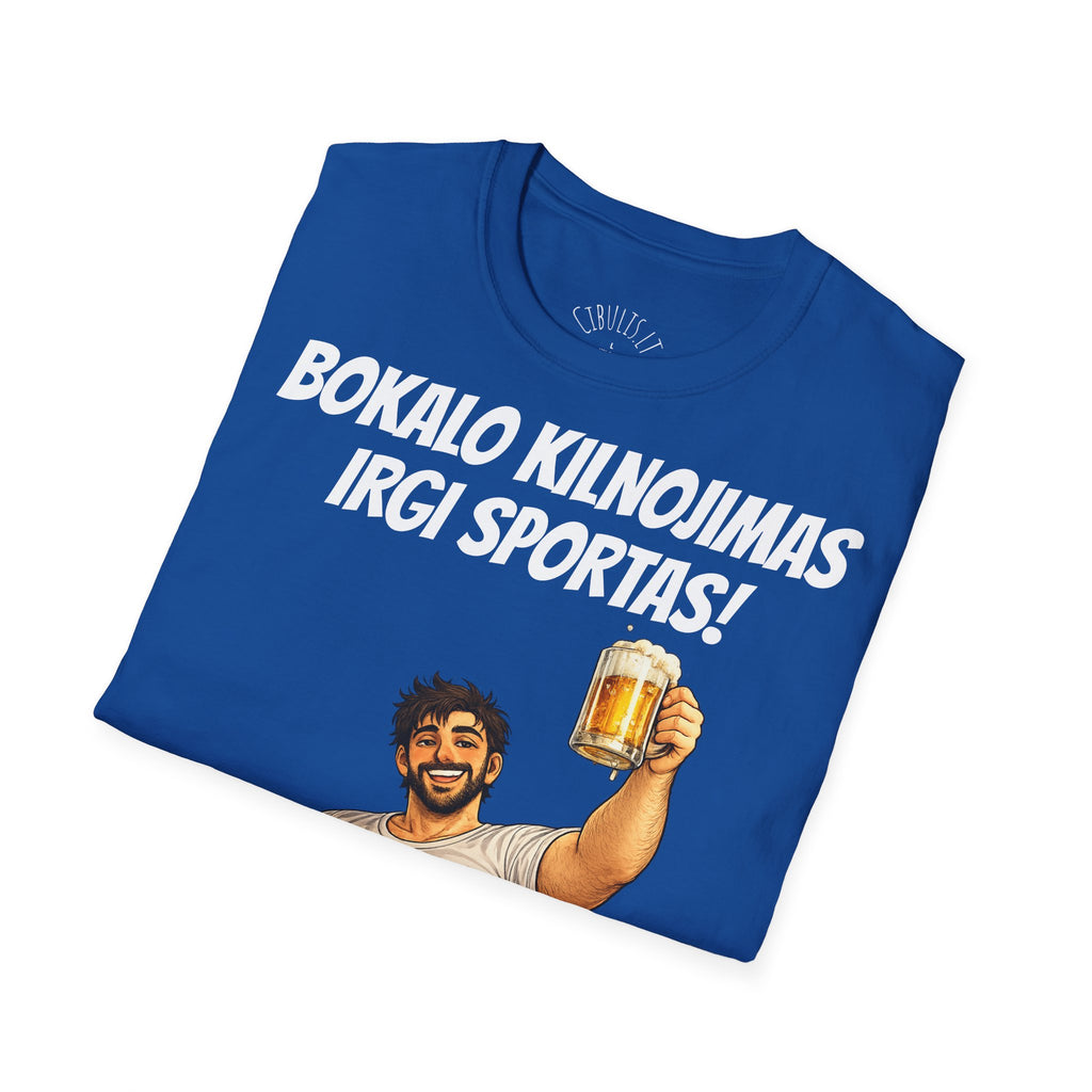 Juokingi marškinėliai „Bokalo kilnojimas irgi sportas“