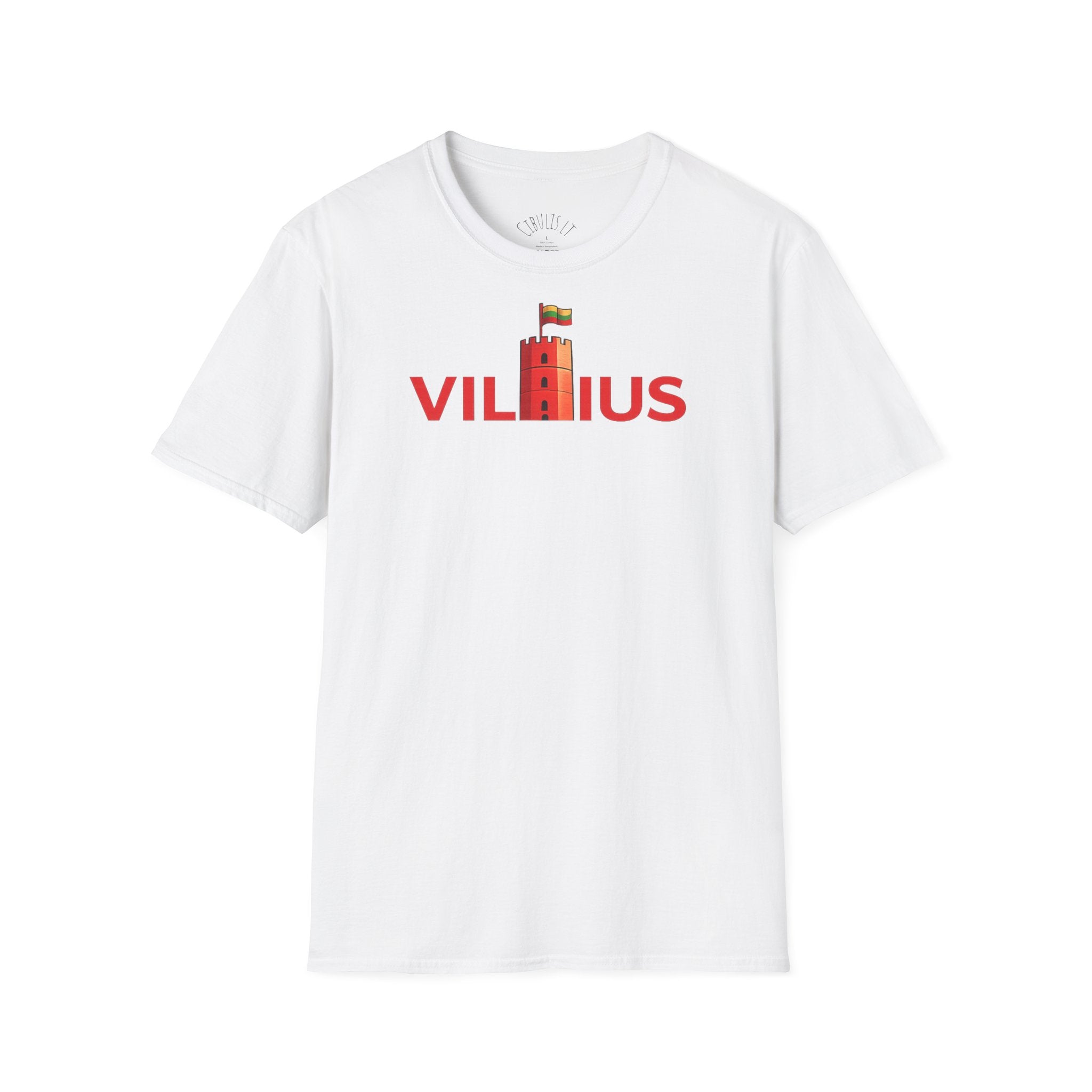 Medvilniniai lietuviškos atributikos marškinėliai „Vilnius“