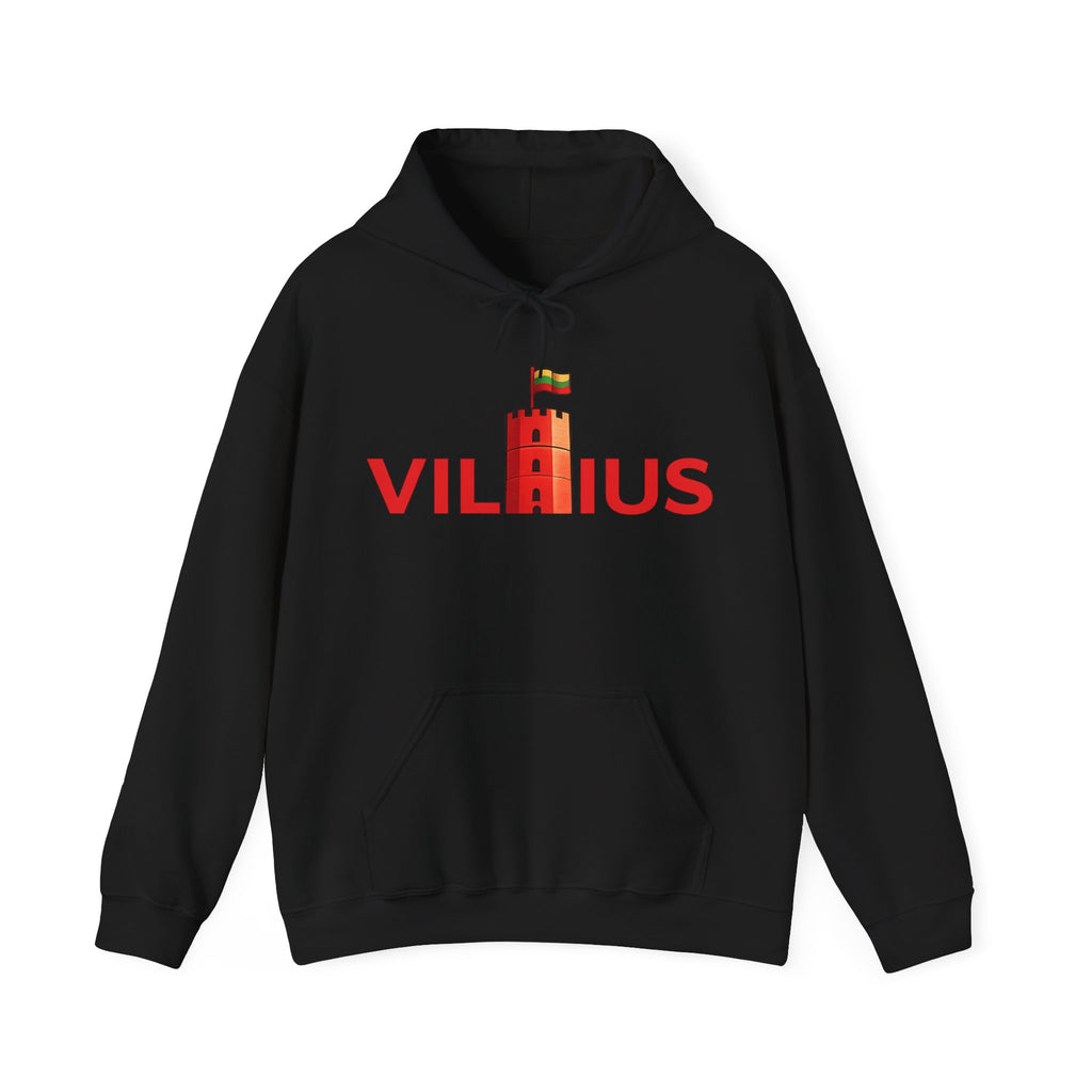 Lietuviškos atributikos džemperis su gobtuvu „Vilnius“