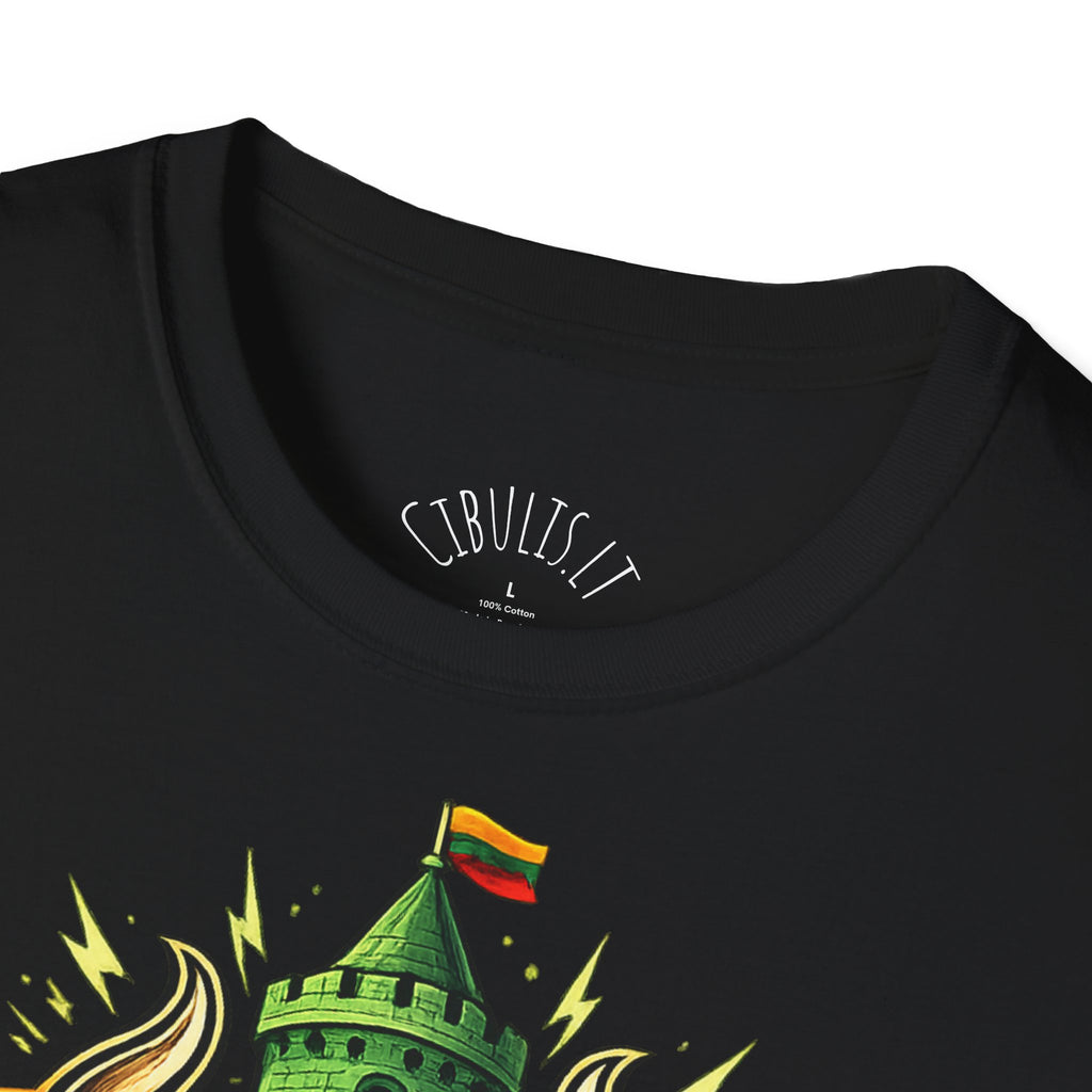 Medvilniniai lietuviškos atributikos marškinėliai „Kaunas“