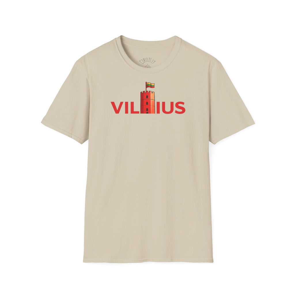 Medvilniniai lietuviškos atributikos marškinėliai „Vilnius“