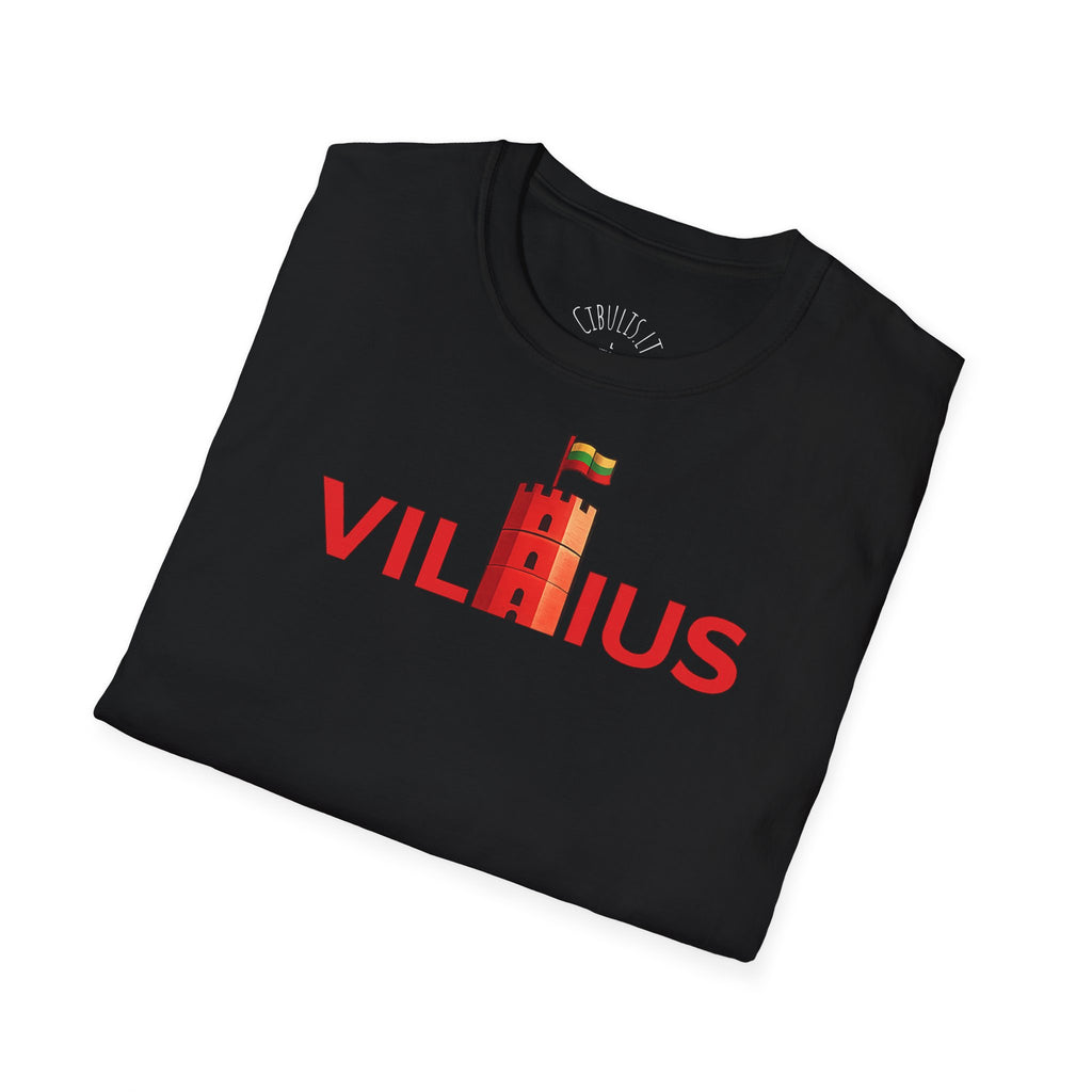 Medvilniniai lietuviškos atributikos marškinėliai „Vilnius“