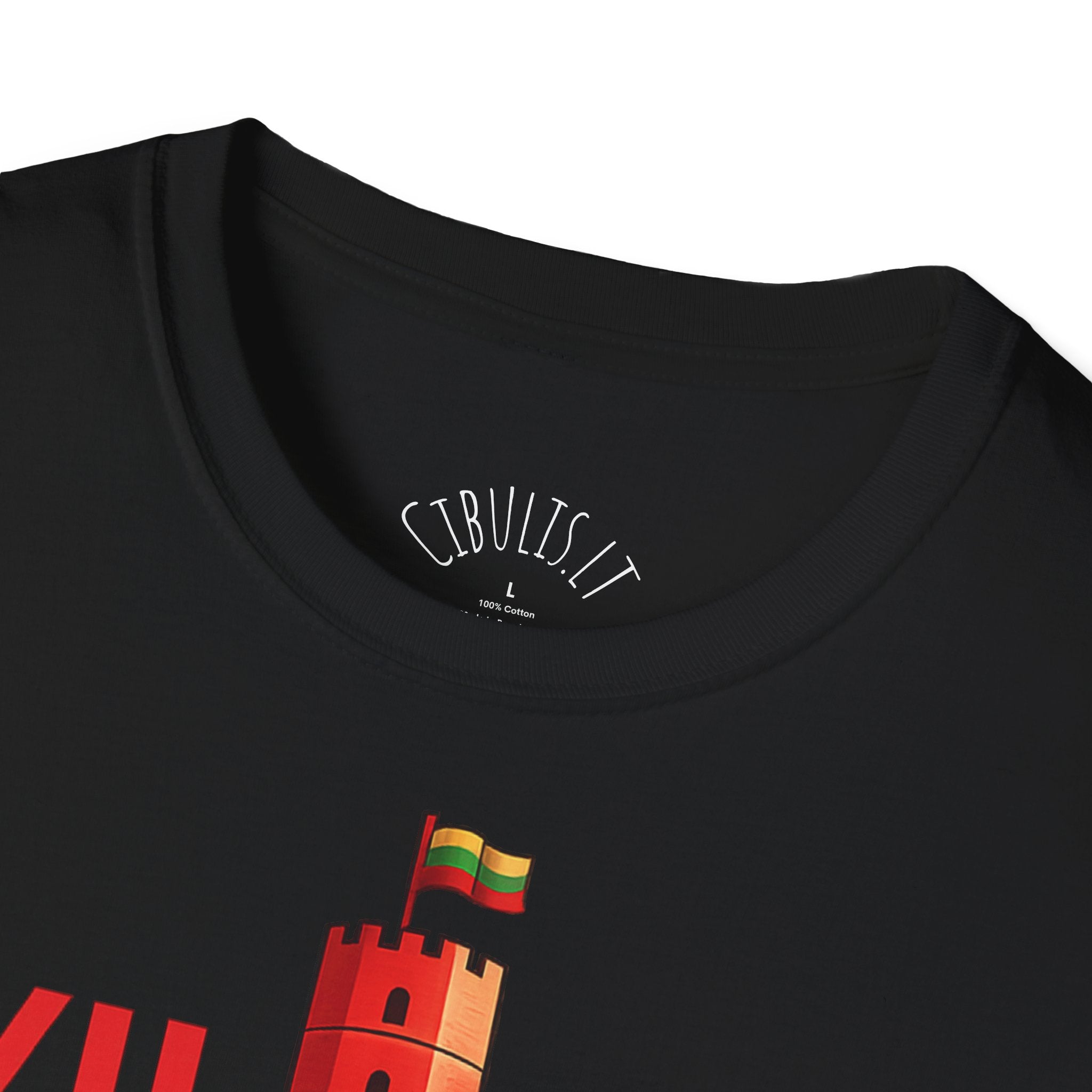Medvilniniai lietuviškos atributikos marškinėliai „Vilnius“