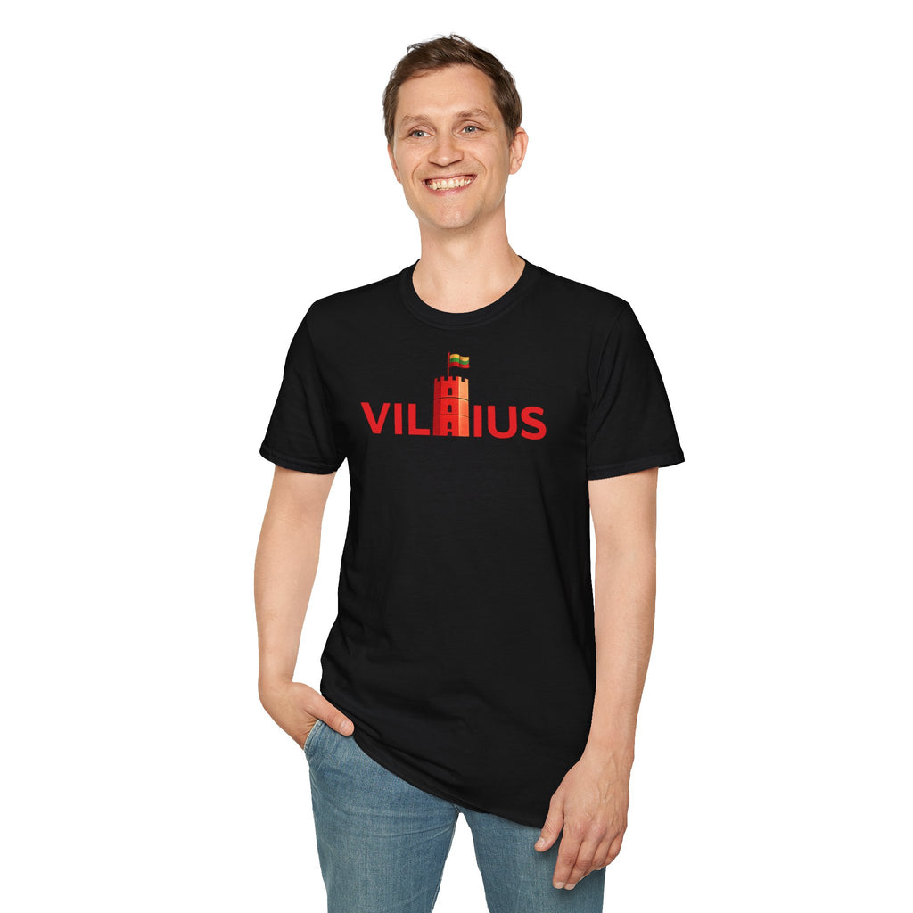 Medvilniniai lietuviškos atributikos marškinėliai „Vilnius“